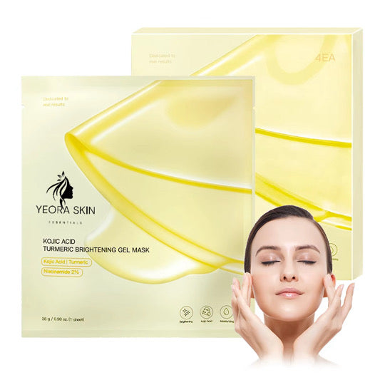 Kojic Acid Turmeric  Collagen Mask Korean Collagen Jelly Face Mask Collagen Night Wrap Mask for Skin Hydrating and Firming ( 4 MASKS)