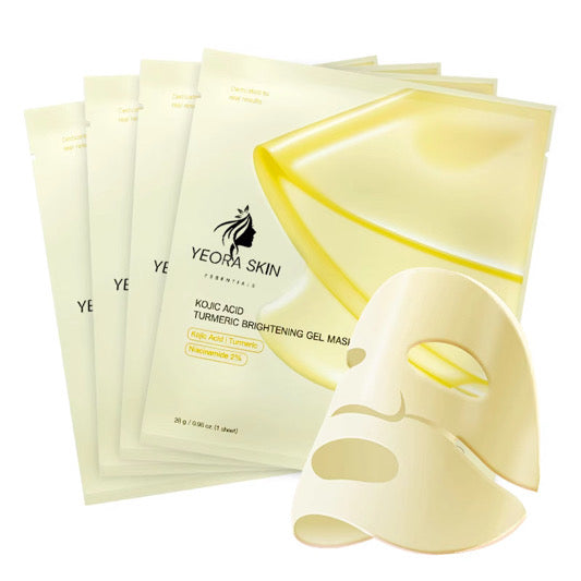 Kojic Acid Turmeric  Collagen Mask Korean Collagen Jelly Face Mask Collagen Night Wrap Mask for Skin Hydrating and Firming ( 4 MASKS)