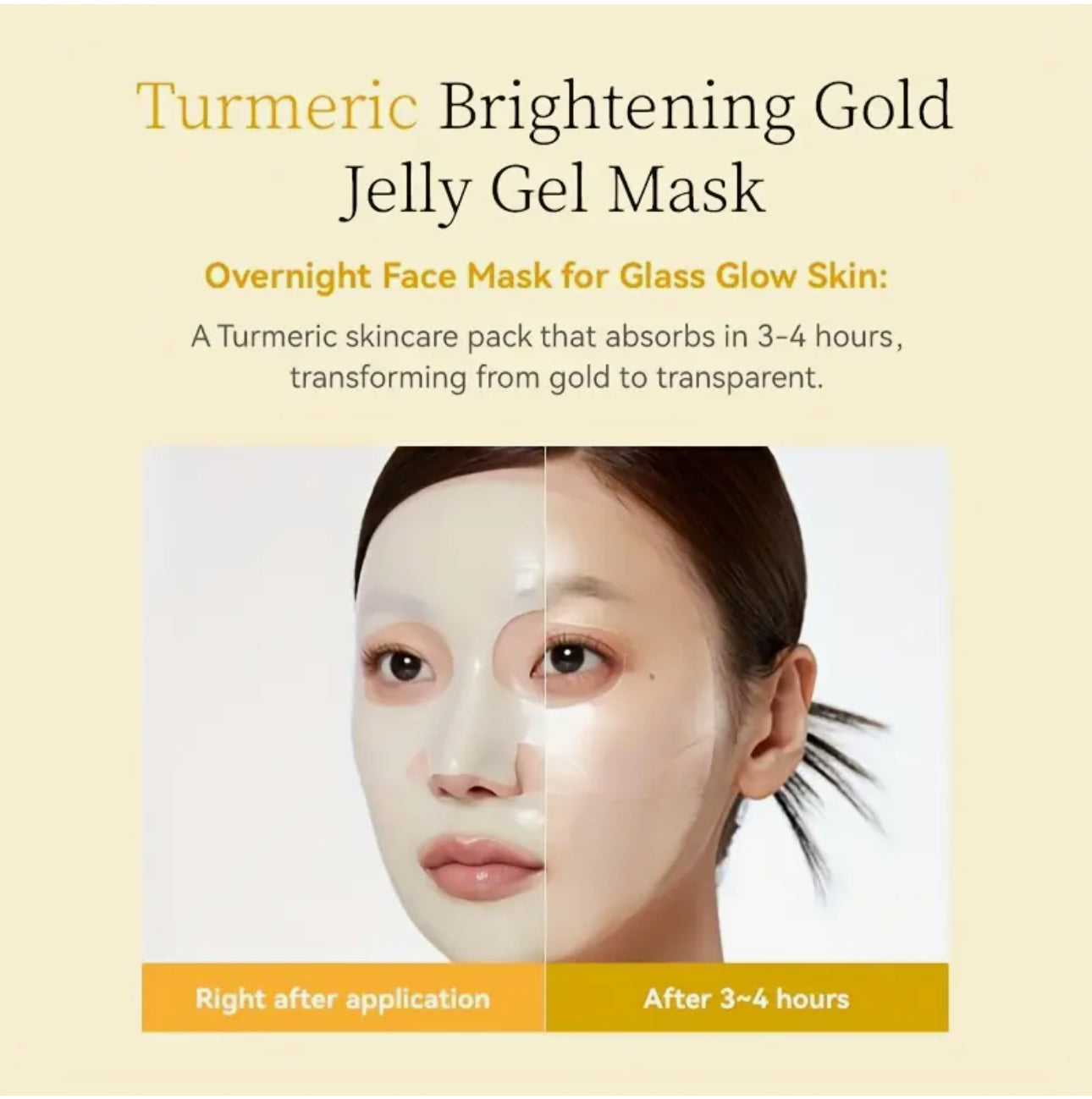Kojic Acid Turmeric  Collagen Mask Korean Collagen Jelly Face Mask Collagen Night Wrap Mask for Skin Hydrating and Firming ( 4 MASKS)