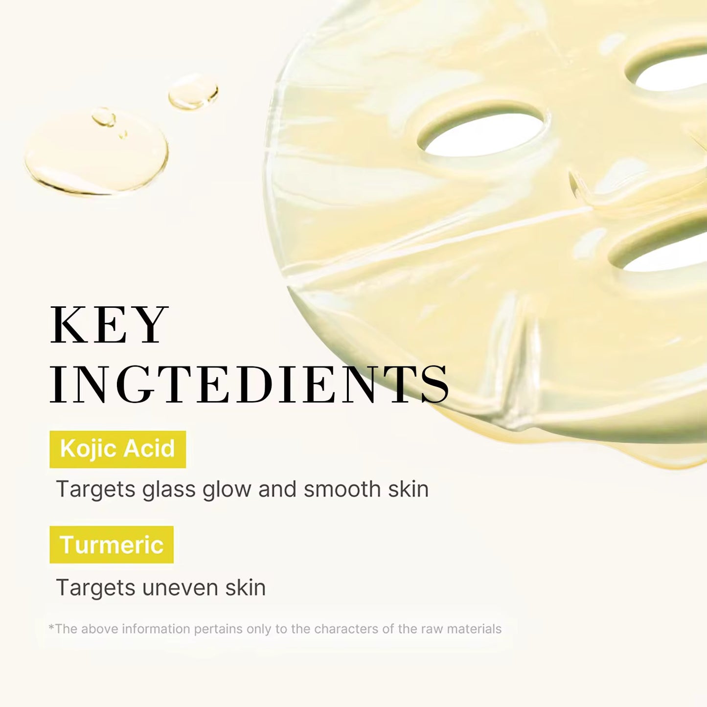 Kojic Acid Turmeric  Collagen Mask Korean Collagen Jelly Face Mask Collagen Night Wrap Mask for Skin Hydrating and Firming ( 4 MASKS)