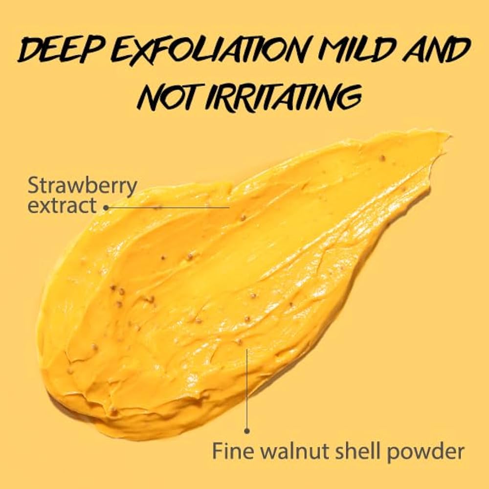 Vitamin C and Turmeric Face Scrub Cream Organics Microdermabrasion Facial Scrub Exfoliating Clears Blackheads Improve Dark Spot Acne with Strawberry Extract Exfoliator